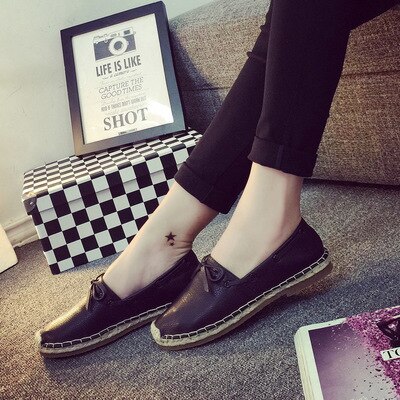 Bonitos zapatos informales de otoño para mujer, zapatos planos, mocasines blancos transpirables a la para mujer, zapatos antideslizantes de pescador, zapatos para conducir: 168Black / 6