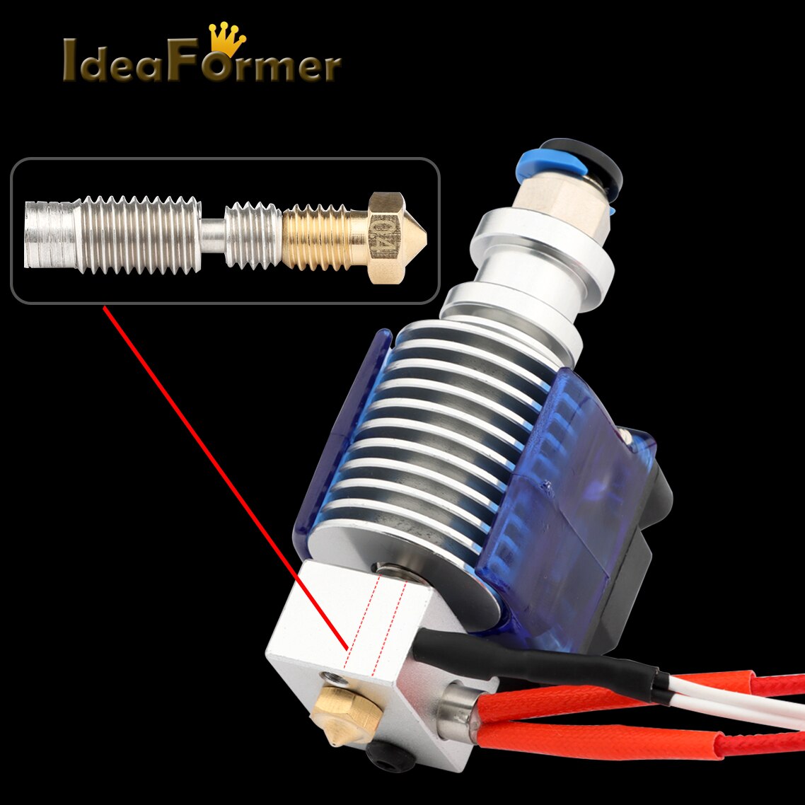 Extrusora Bowden V6 Hotend mejorada de 1,75mm, 12V/24V, cabezal de impresión remoto de larga distancia, j-head para piezas del Kit de impresora 3D E3D PT100.