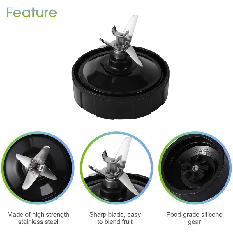 7 Fins Replacement Blade Suitable for Ninja Blender Replacement Parts with 1 Extra Gasket Rubber and 1 Brush Suitable