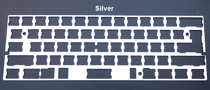 Universal GH60 Plate Aluminum Anodized for PCB Mounting and Stabilizers Support ISO ANSI for 60% Keyboard DIY: Silver / Plate only