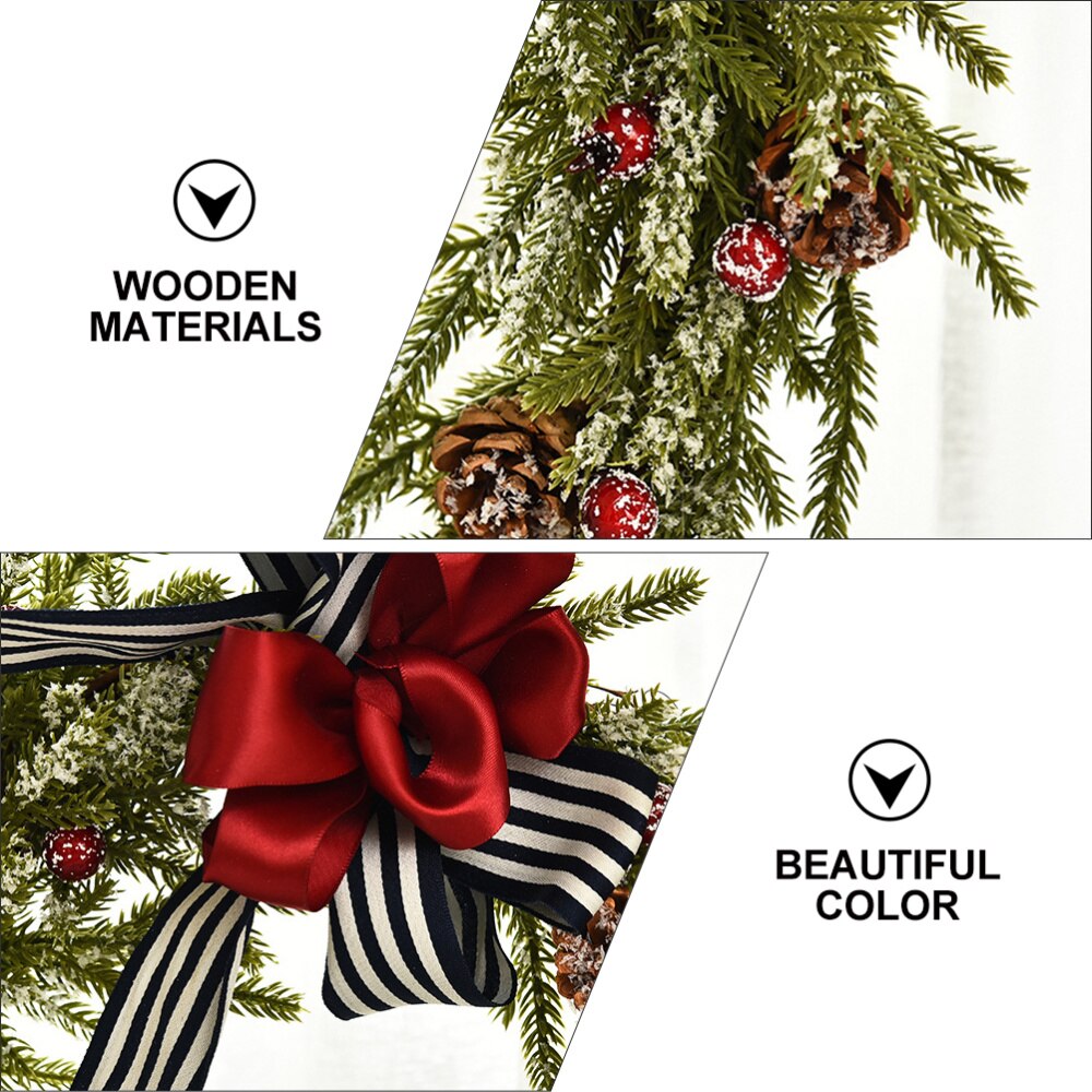 1Pc Christmas Wreath Decorative Garland Door Hanging Wreath Pendant Prop