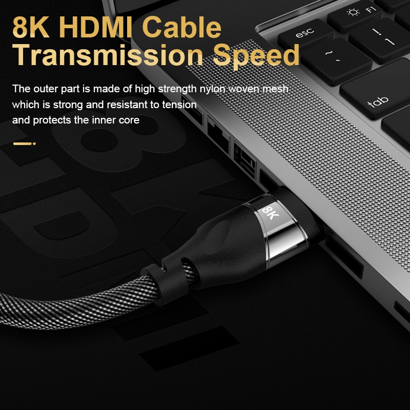 HDMI 2.1 cable 4K 120HZ hdmi High Speed 8K 60 HZ UHD HDR 48Gbps cable HDMI Ycbcr4:4:4 Converter for PS4 HDTVs Projectors