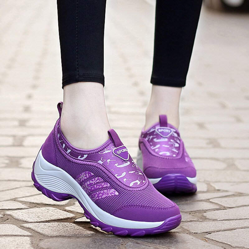 Zapatillas de plataforma WETRICS para Mujer, zapatillas deportivas de aumento Casual, Zapatos planos de malla transpirable, Zapatos vulcanizables, Zapatos Mujer