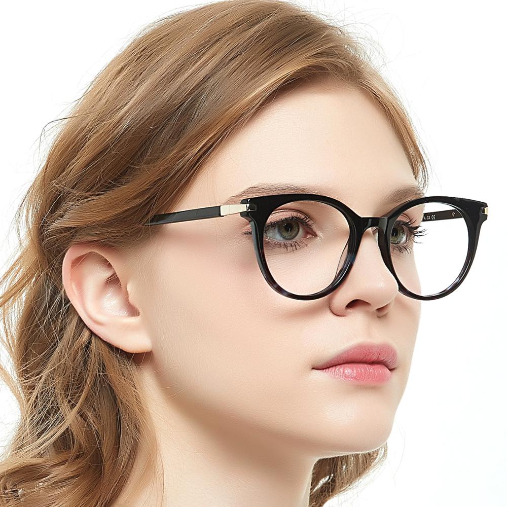 OCCI CHIARI Computer Glasses Frame Blue Light Glasses Round Eyeglasses Woman Transparent lens Myopia Eyewear Optical Spectacles