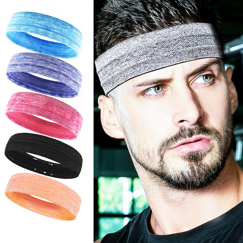 Män och kvinnor sport svett pannband fotboll tennis huvudduk anti-halk elastiskt hårband löpning yoga gym fitness huvud bandana