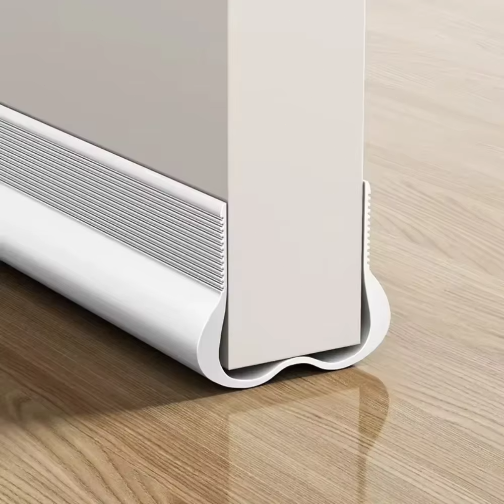Joint inférieur de porte flexible en PVC, bouchon anti-froid pour l'insonorisation, protection d'écart sous la porte pour piège à basses à domicile et au bureau