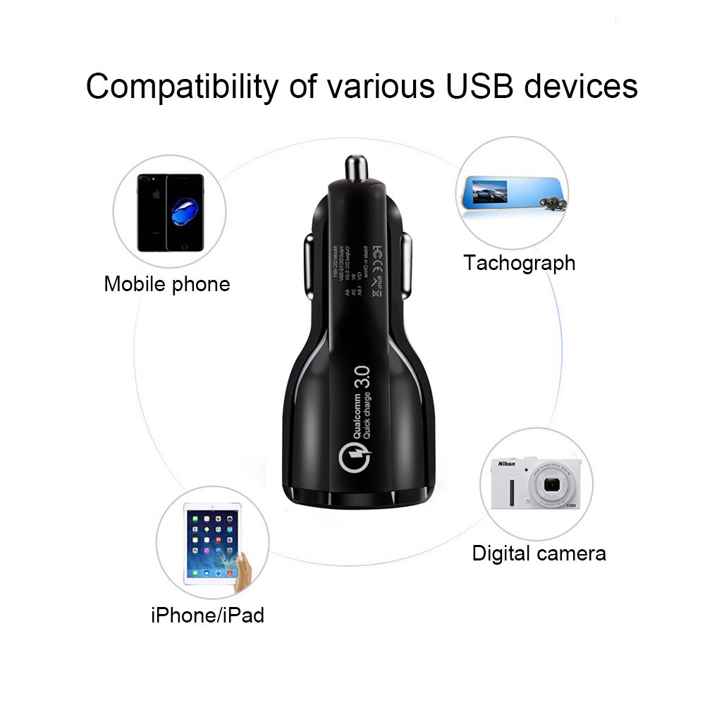 Auto Usb Lader Voor Iphone Quick Charge 3.0 2.0 Mobiele Telefoon Oplader 2 Usb Snelle Autolader Voor Samsung A50 a30 S10 Auto-Oplader