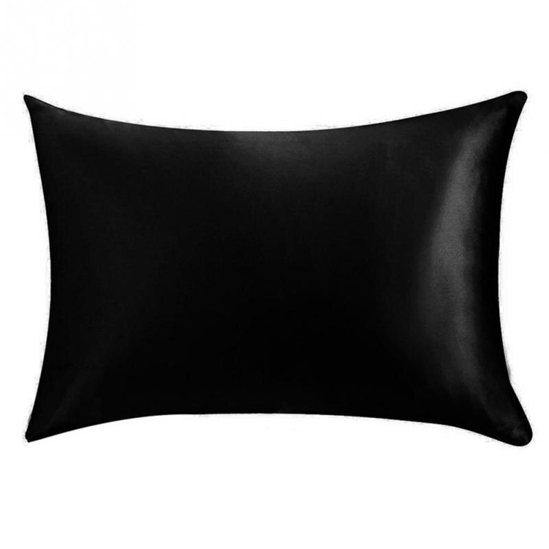 100%  moerbei zijden kussenslopen bovenste kussensloop 1 pc kussenslopen zijden kussenslopen 51cm x 76cm 13 kleuren om uit te kiezen 8: Zwart