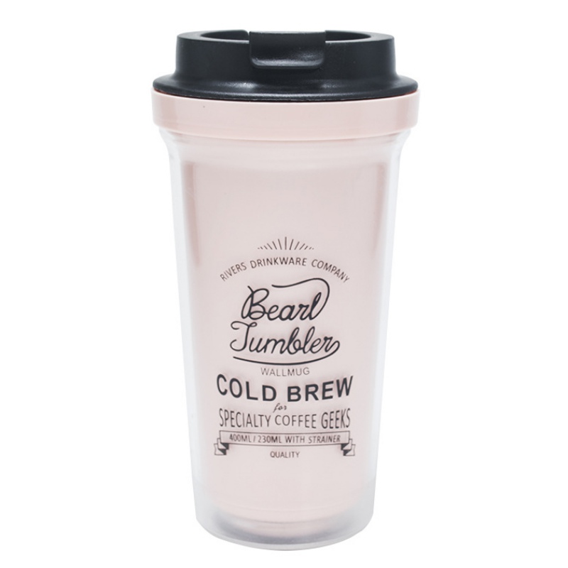 Convenient Portable Student Plastic Water Cup With Lids Insulated Travel Mug Double Wall Portable Cup For Home Office School 2: P