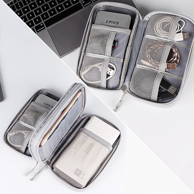 Draagbare Reis Digitale Product Opbergtas Organizer Multi-Layer Headset Kabeltas Opladen Schat Usb Datakabel Tas