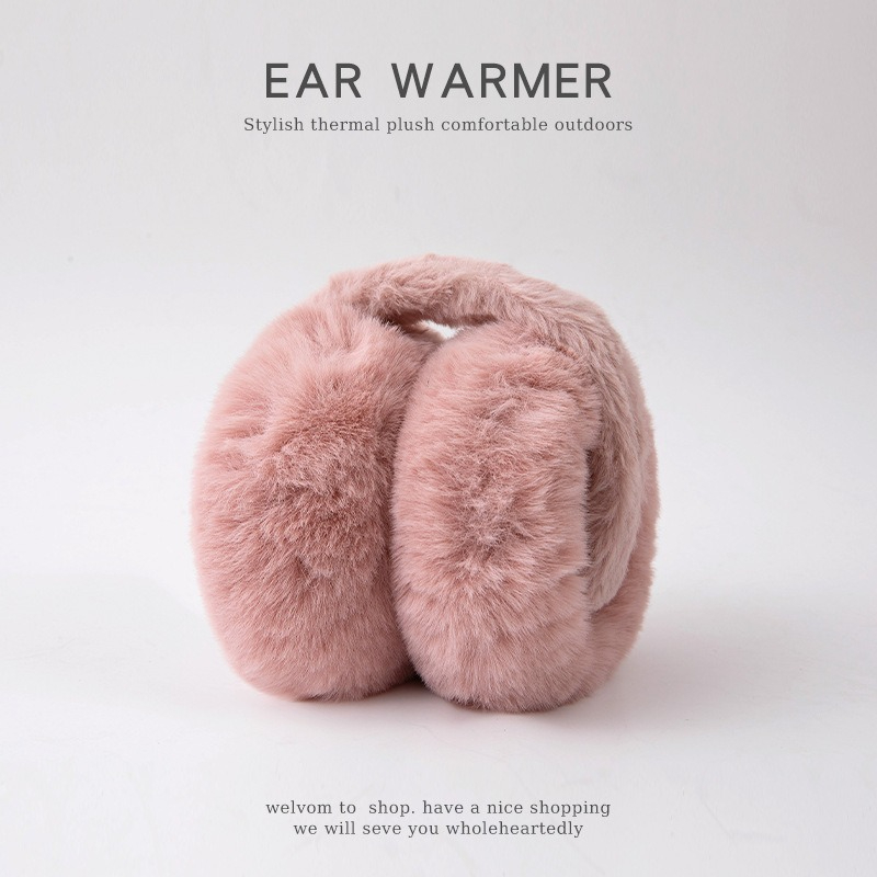 Plush Ear Warmer Winter Warm for Women Men Solid Color Earflap Outdoor Cold Protection EarMuffs Ear Cover Christmas Gif: green