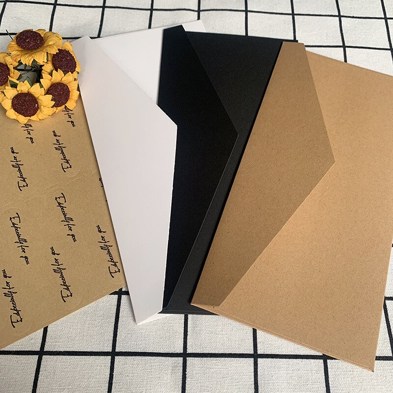 Handmade DIY Dried Flower Kraft Envelope Writing Paper Set Birthday Blessing Dragon Boat Festival Thank Invitation Lett