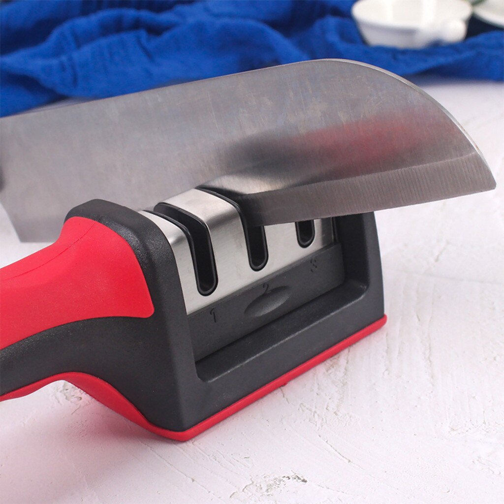 Sharpener Kitchen for Straight and Serrated Knives 3 Stage with Diomand Abrasive Knifes Sharpener Household Sharpener Stone