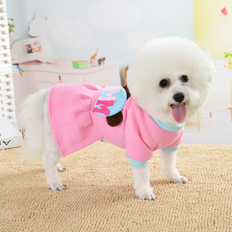 Manteau pour chien à motif de dessin animé, veste pour bouledogue français, jupe pour amoureux mignons, robe pour chiot et chat, gilet en coton, vêtements d'automne et d'hiver pour animaux de compagnie