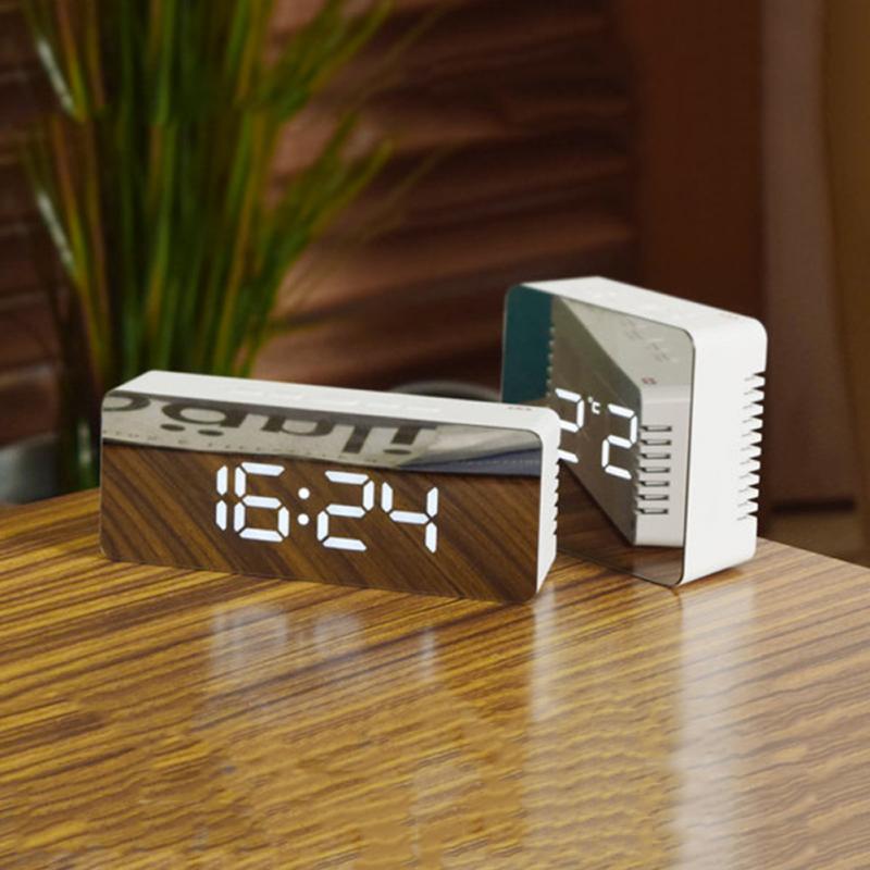 Mirror LED Alarm Clock Digital Snooze Table Clock Grandado