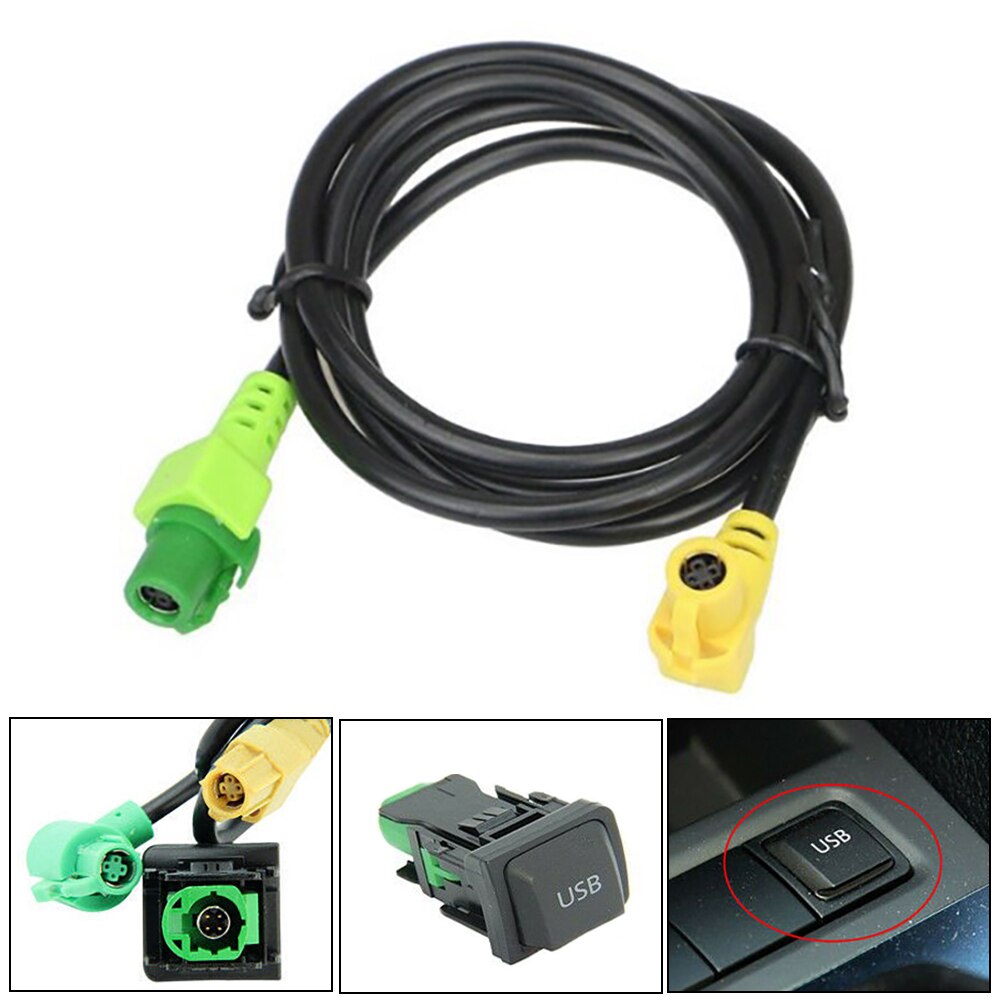 Car USB Port Switch Socket with Cable Auto Cable Aux for Volkswagen RCD510 RCD310 Golf / GTI / R MK5 MK6 Jetta 5KD035724