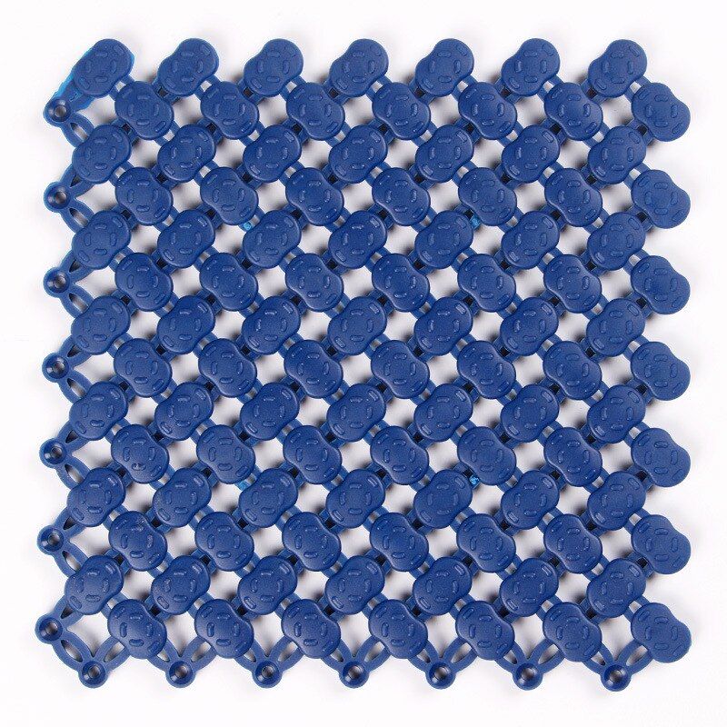 DIY Splice Bath Mat Anti Slip Massage Shower Carpet Grid PVC Plastic Mats For Stitching Puzzle Pad Bathroom Accessories: Deep Blue