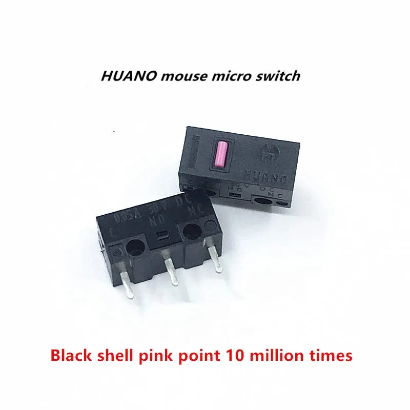 1Pcs Authentic HUANO mouse micro switch button white yellow blue pink green dot blue shell white dot General 3-pin switch: Orange