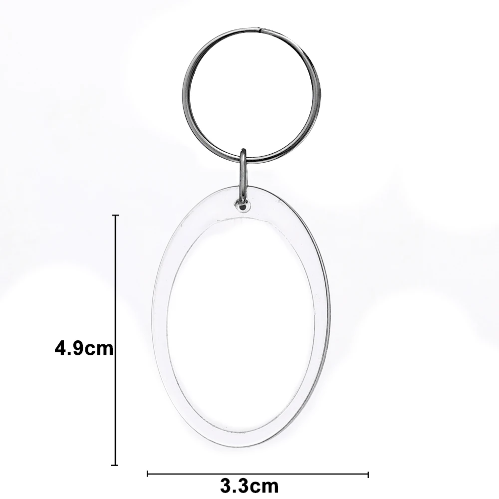 Klarer Acryl-Fotorahmen-Schlüsselanhänger, Foto-Einsatz, Schlüsselanhänger, blanko, rechteckig, DIY-Schlüsselanhänger, Bilderrahmen-Schlüsselanhänger mit geteiltem Ring: Gelb / Weiß