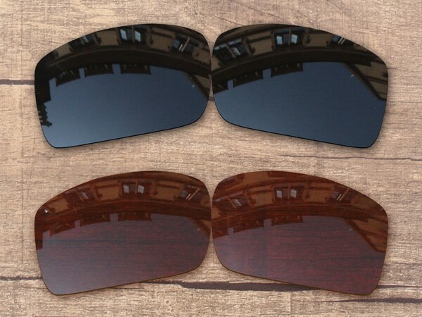 Vonxyz 20+ Color Choices Polarized Replacement Lenses for-Oakley Oil Drum Frame: Black and Brown