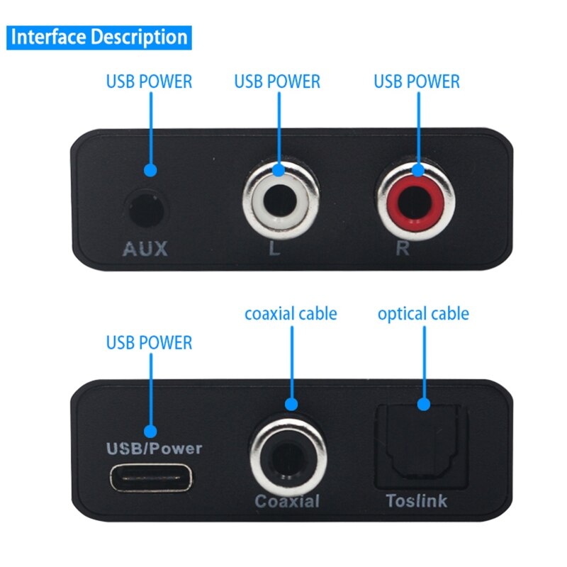 192K Digital to Analog Converter Digital Coaxial Toslink Adapter