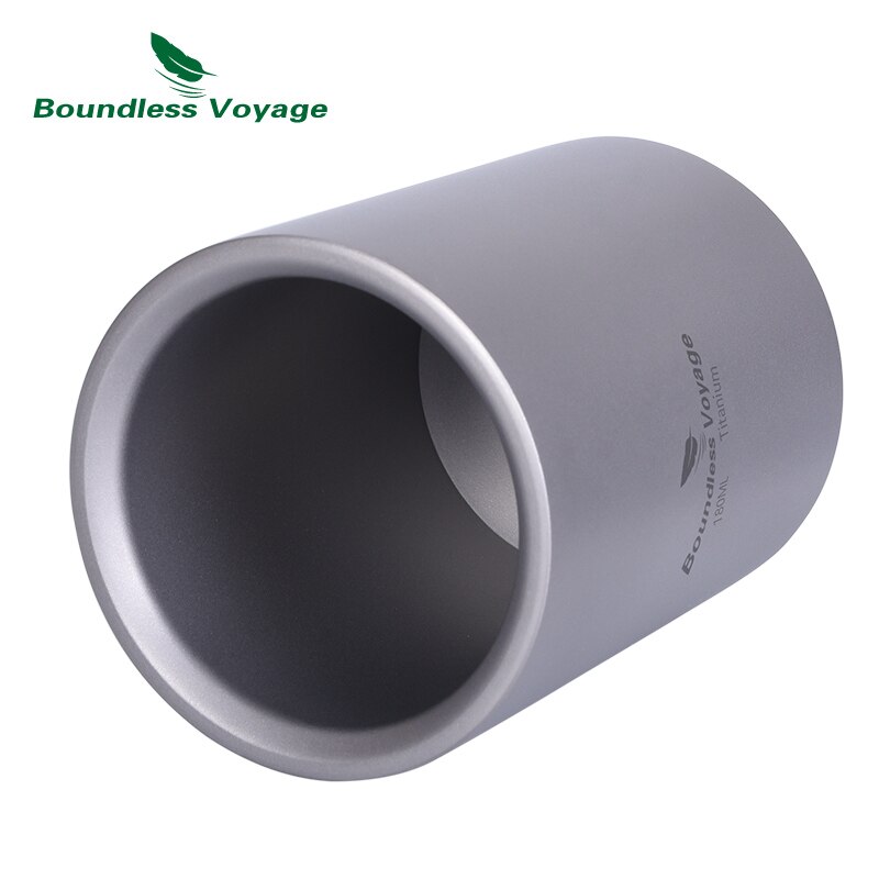 Boundless Journey-taza de té de doble capa de titanio puro para pared, juego de té portátil con filtro de 180ml para acampar al aire libre y senderismo