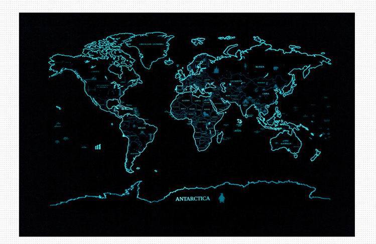Lichtgevende Deluxe Scratch Kaart 1 Stuk wereldkaart kras travel scratch off maps Met Sterrenlicht
