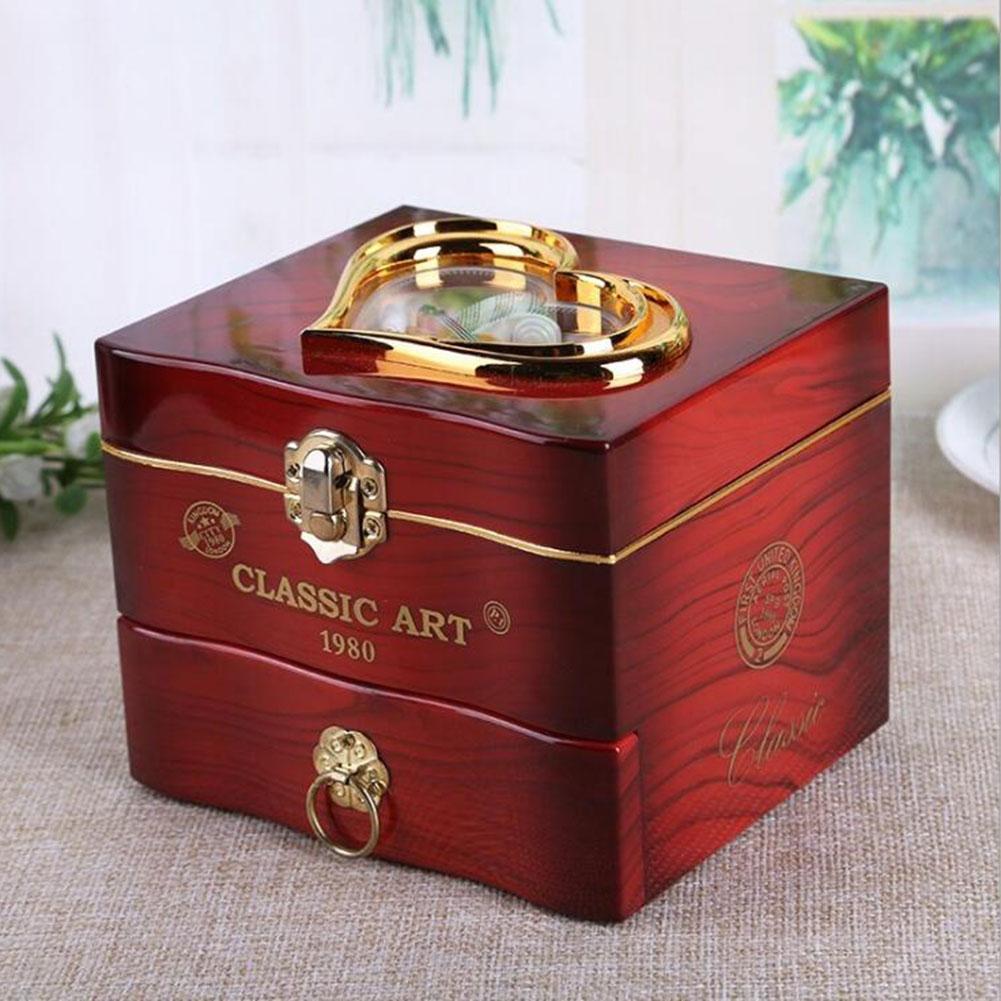 Innovative Jewelry Box Music Box DIY Ornament Organizer Rotating Dancing Girl Necklace Drawer Cutlery Storage Box