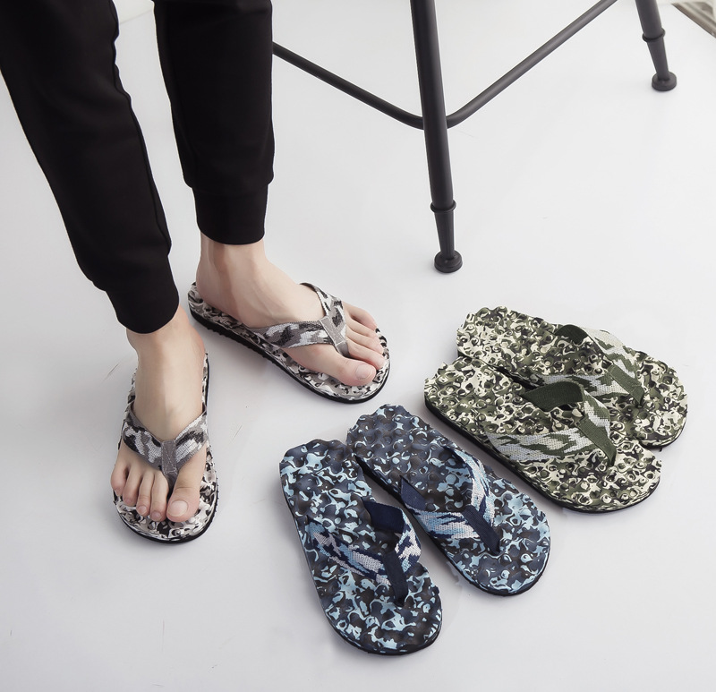 Marknadsföring sommar herr tofflor eva camouflage herr flip flops badrum halkfria skor utomhus strand tofflor storlek 40-45