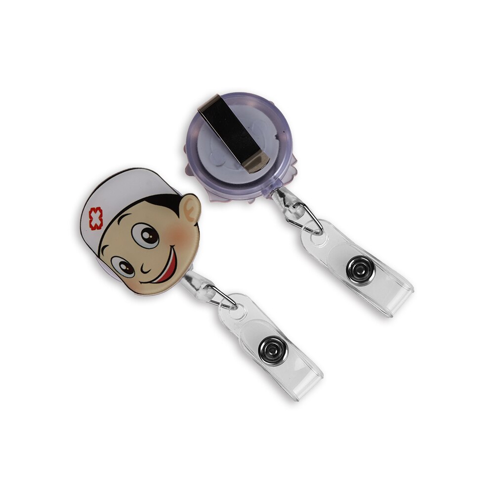 Mini Cute Cartoon Retractable Badge Reel Nurse Lanyards Student Nurse ID Name Card Badge Holder Clips School Office Supplies