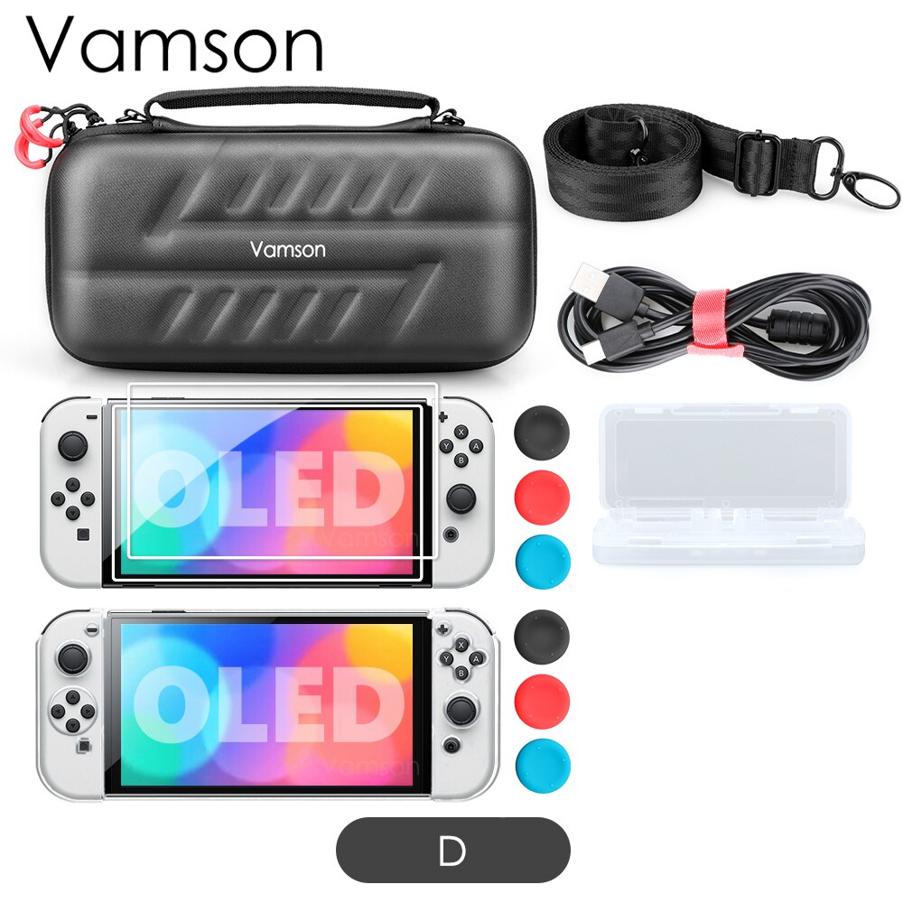 Vamson Crossbody Bag Game Accessoires Kit Voor Nintendo Switch Oled Reizen Opslag Draagtas Beschermhoes Voor Schakelaar Oled: D