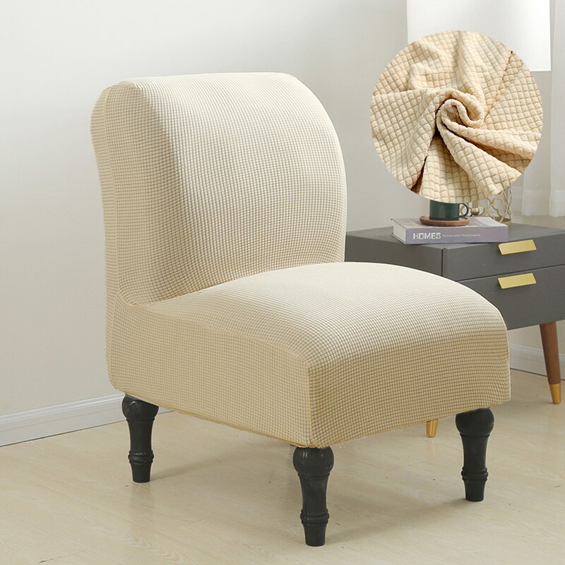 Universele maat stoel Bankbankhoes Elastische fauteuil Hoesbeschermer All-inclusive armloze stoel Hoes voor enkele zitbank: Cream
