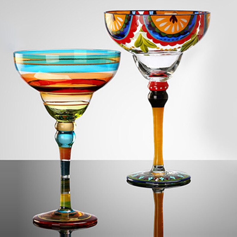 Copa de cóctel colorida hecha a mano, Copa de Europa, copa de champán, copas de vino creativas, Bar, , hogar, Vasos