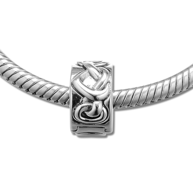 Coeur noué pince perles pour Bracelets à breloques femmes bricolage argent 925 Vintage perles breloque pour la fabrication de bijoux amour signe