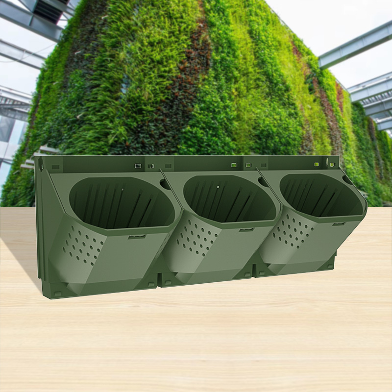 Vertikal stereoskopisk plantekasse grønn plantevegg plast blomsterpottebeholder veggmontert kompositt plantetrau