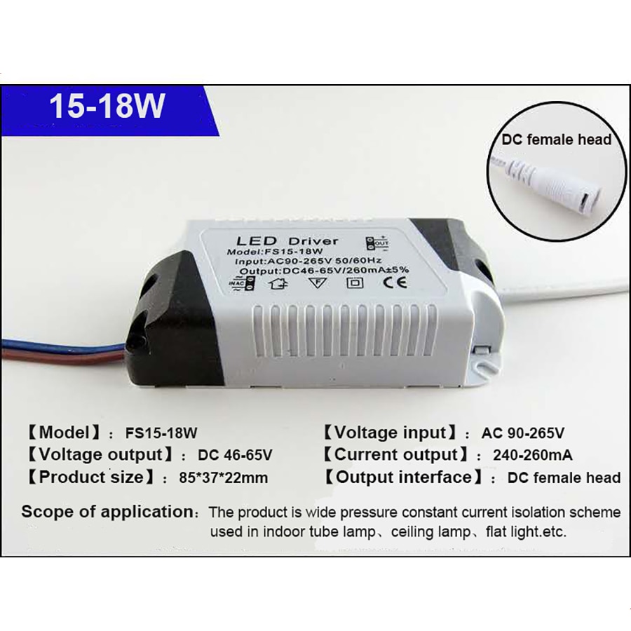 Led Driver Dc Plug 1-3W 4-7W 8-12W 13-18W 18-24W Voor Leds Voeding Unit AC90-265V Verlichting Transformers Voor Led Power Licht