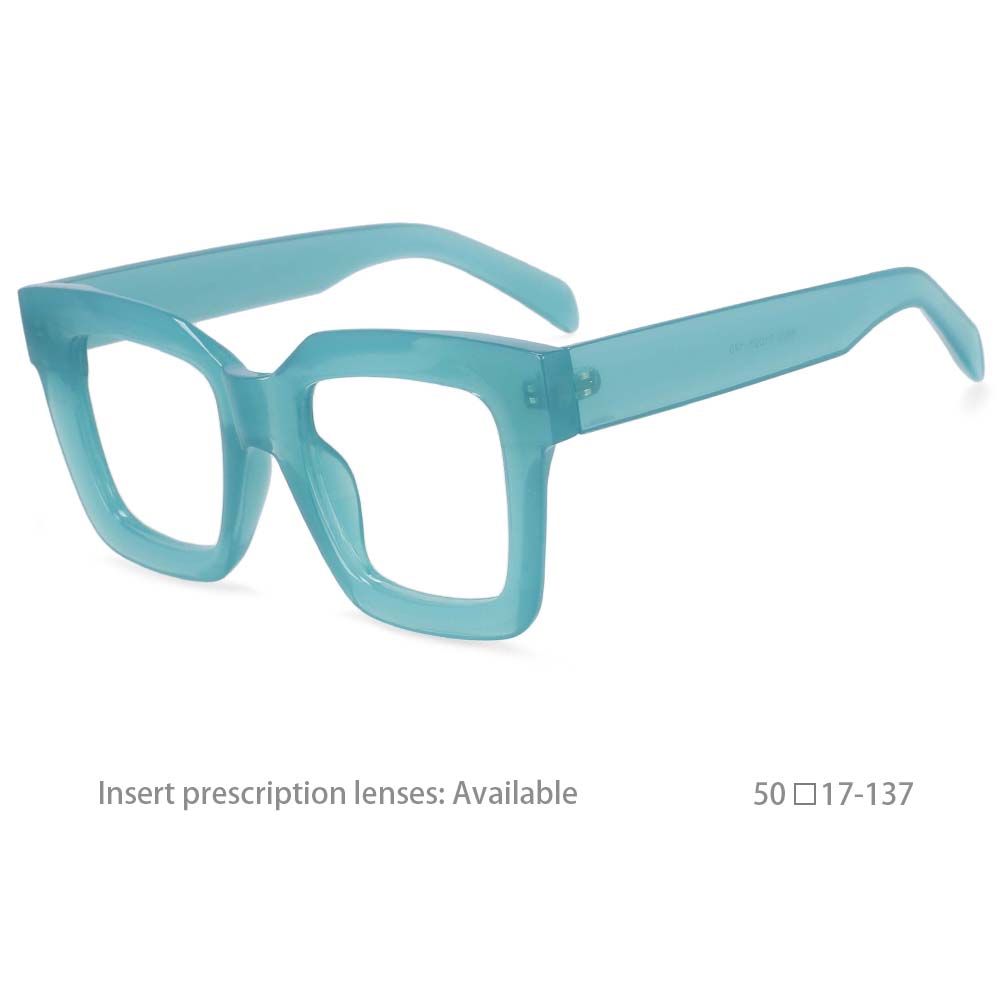 54406 Large Frame Square Glasses Frame Men Women Read Computer Glasses Frame: Blauw