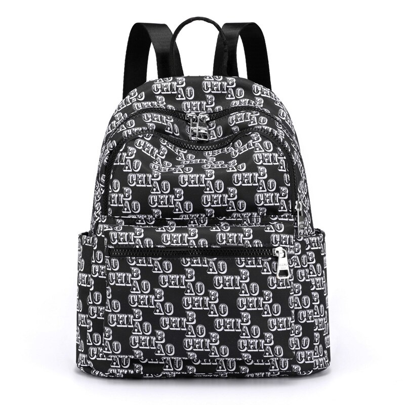 Vento-mochila de viaje para mujer, bolso de hombro de nailon resistente al agua, escolar, suave, con letras,