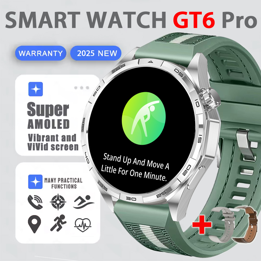 accorto guarda GT6 pro (2025) GPS AMOLED HD da 1,50 pollici Promemoria messaggio Chiamata Bluetooth Frequenza cardiaca 4 GB Smartwatch Riduzione 100%: Blu