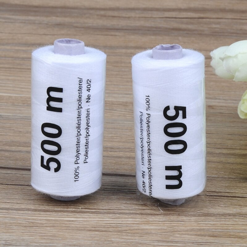 500 metrów 12/15szt. 402 nici robić szycia biała kolorowa nić poliestrowa na szycie ubrań mocna i trwała