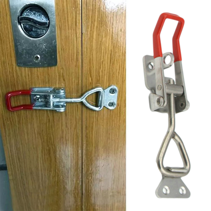 198Lbs 90kg Anti-Slip Push Pull Toggle Clamp Tools / Quick Release Clamp Adjustable Toolbox Case Metal Toggle Latch Catch Clasp