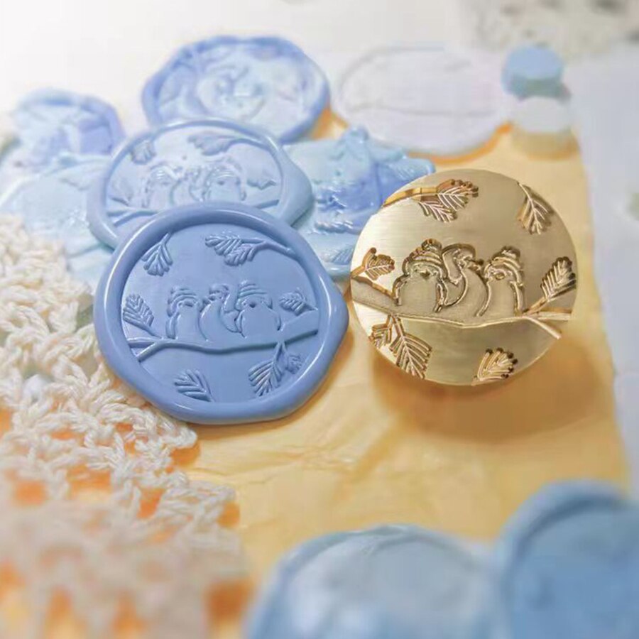 Wax Stamp Retro Penguin Winter Antarctica 30MM Wax Seal Sealing Stamp Head For Scrapbooking Envelopes Wedding Invitations Handle