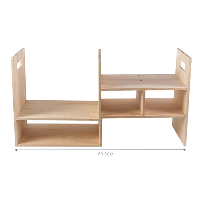 Large DIY Wooden Book Shelves Desk Organizer Office School Desk Accessories Organizer Tray Book Holder Storage Tray Makeup