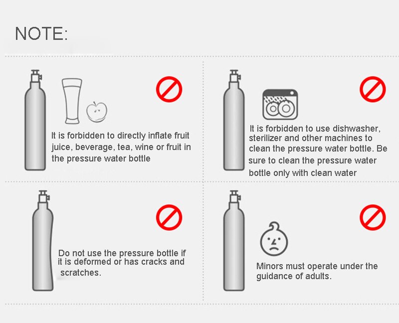 0.6L Soda Water Cylinder Co2 Bottle Tank without Gas