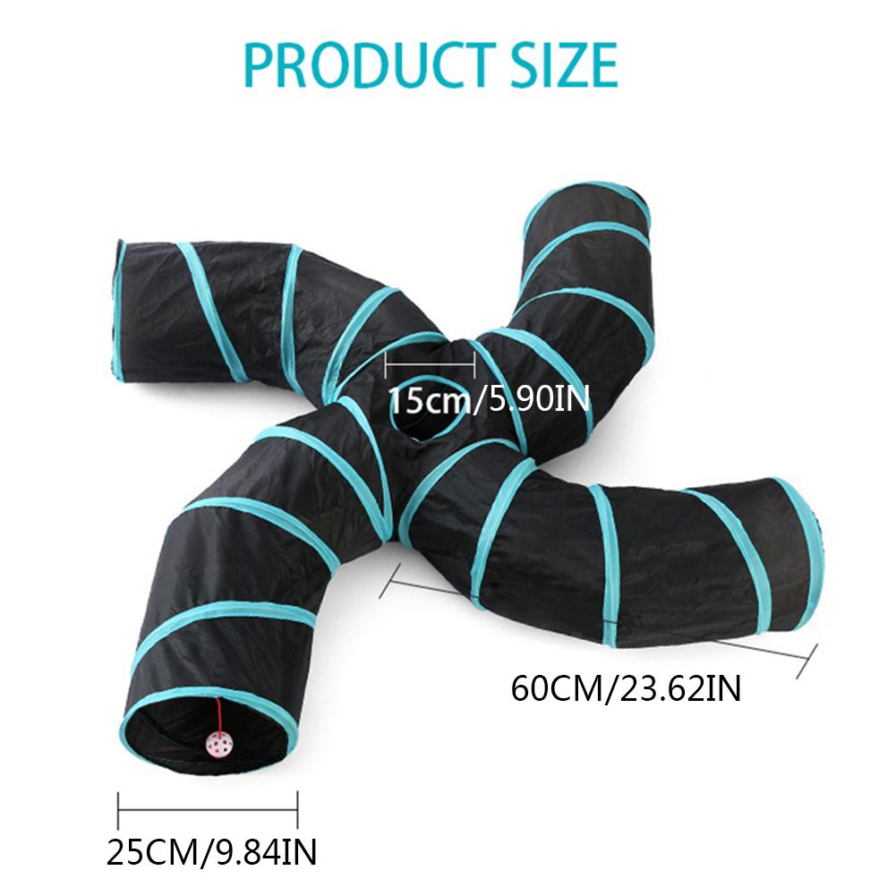 Pet Cat Toy Pet Collapsible Pet Tunnel Toys S-type Four-channel Cat Tent Play Tunnel Support