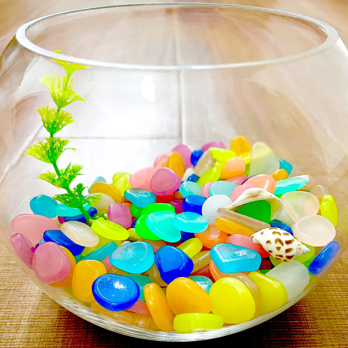 50/100 Uds. De guijarros de jardín, decoración brillante, piedras luminosas, acuario, grava, arena, patio colorido, acera, pecera, suministros para macetas
