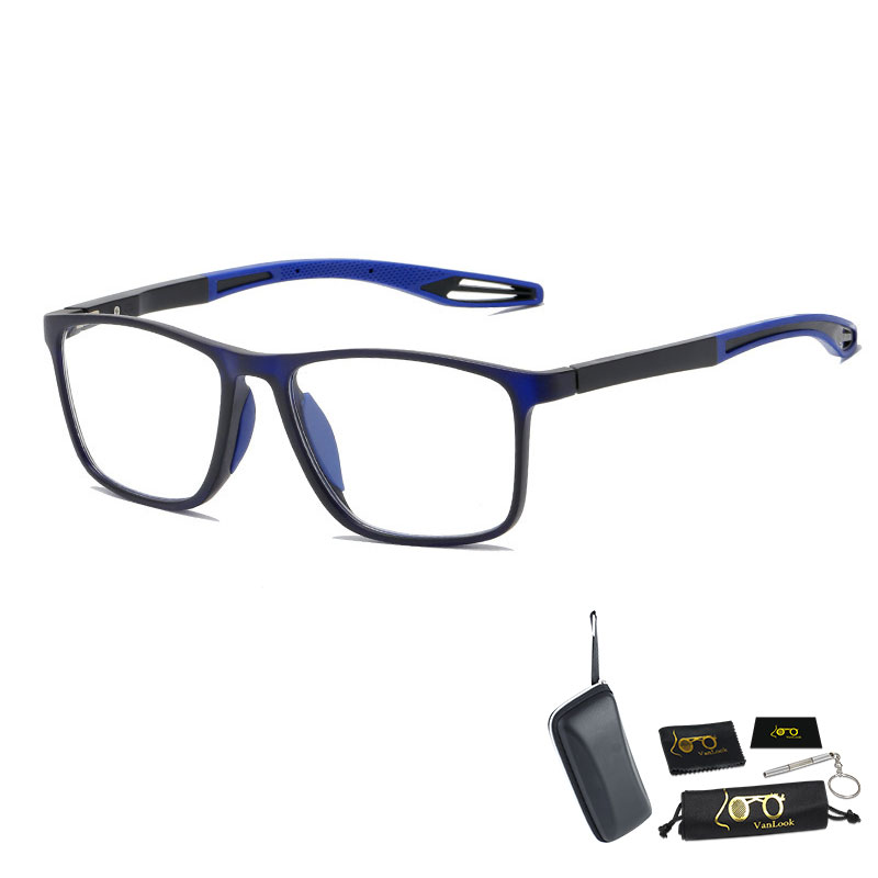 Gafas de lectura multifocales progresivas para hombre y mujer, lentes con bloqueo de luz azul TR90, montura cuadrada deportiva de aluminio y magnesio, UV400 + 2 3: Rojo / +250