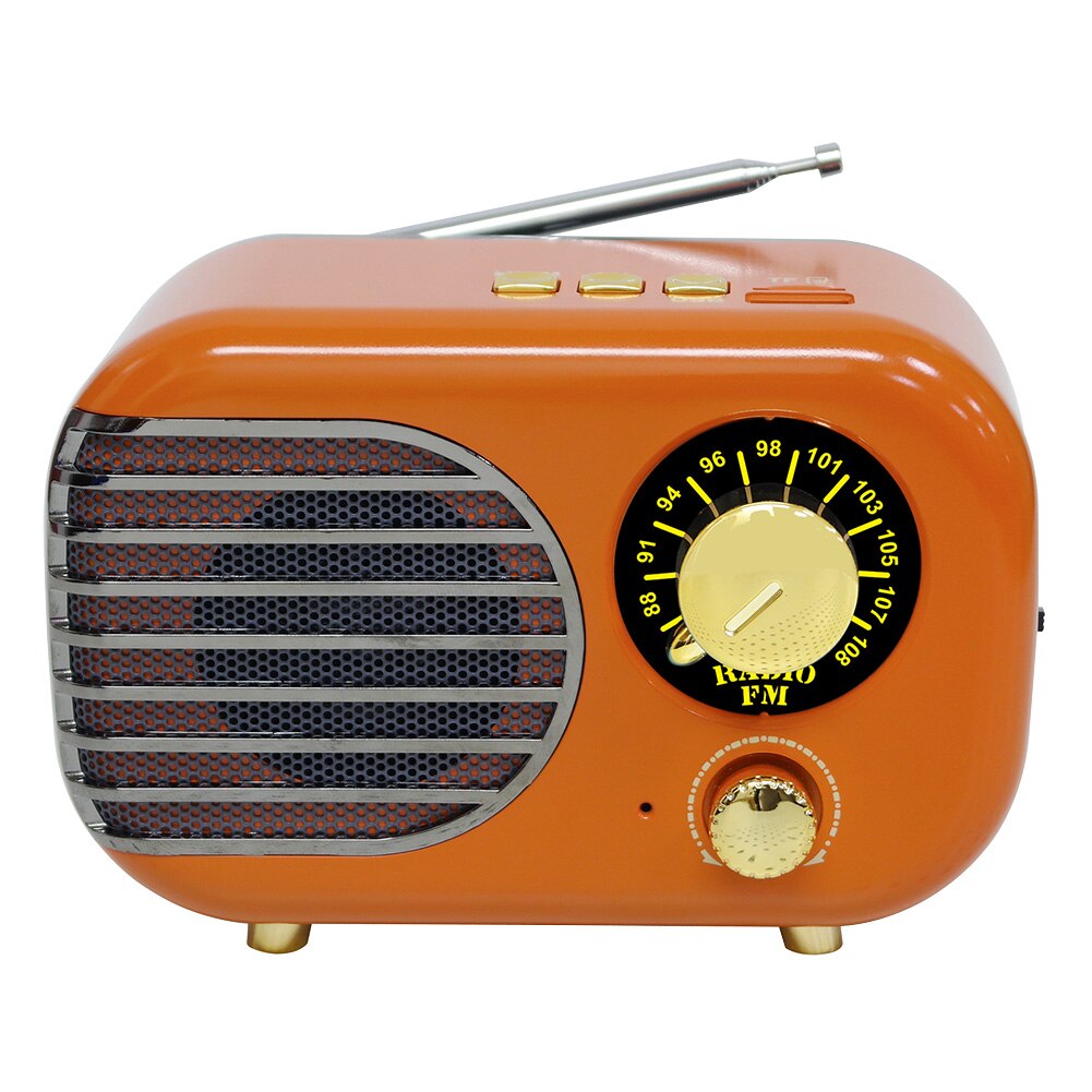 Audio Multifunctional DC 5V Bluetooth Radio Home ABS Mini Portable Retro Aux USB Rechargeable FM Speaker Music Player