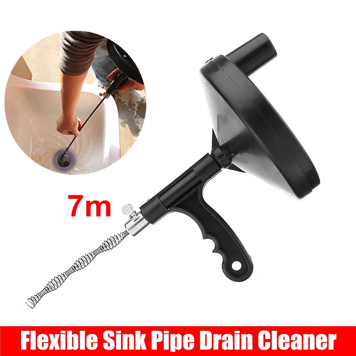 1Pcs 7M Wc Riool Klomp Lange Lijn Staal Lente Haak Keuken Badkamer Wastafel Pijp Drain Cleaner Pijplijn Haar reiniging Remover