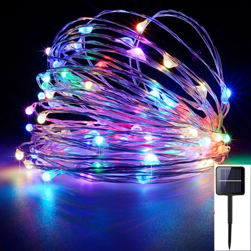 Tongdaytech 100/200/300 led ulkona aurinkolamppu merkkijono valot joulujuhla seppele aurinkopuutarha  ip65 vedenpitävä valo: Rgb / 31m 300 led